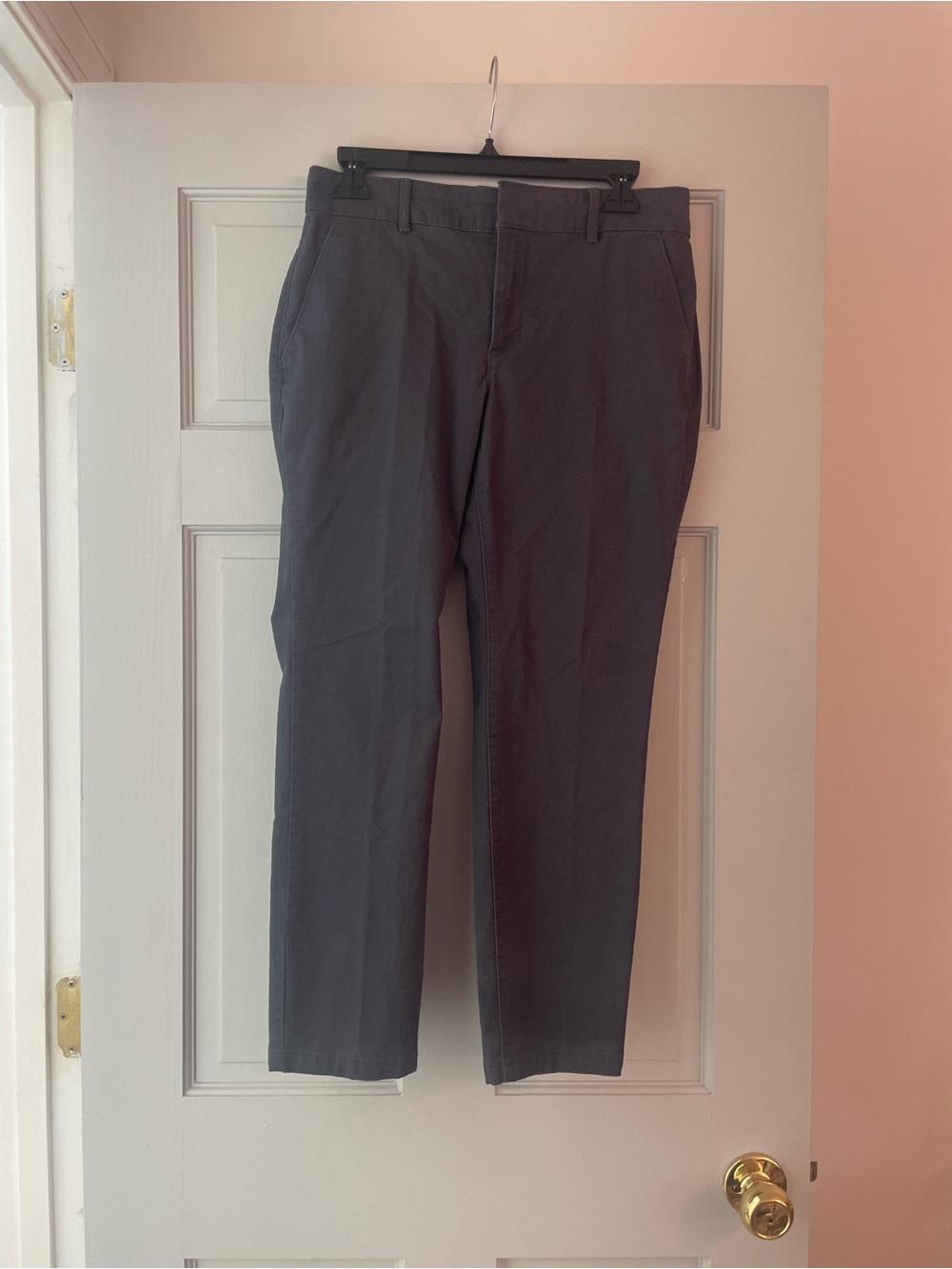 LOFT Straight Chinos - Charcoal Gray